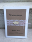 Preview: Kirchenheft Hochzeit vintage A5 Kraft Spitze Holzherzen personalisiert taupe Kraftbraun